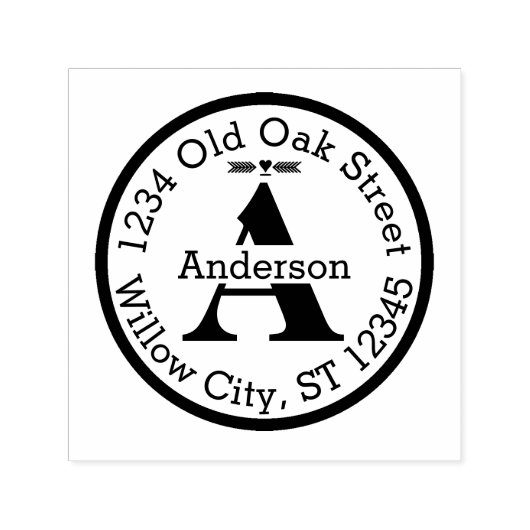 Gepersonaliseerde Jouw naam- en adresmonogram Zelfinktende Stempel (Design)