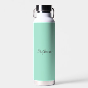 Gepersonaliseerde Jouw naam Mint Script Bruiloft W Waterfles
