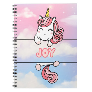 Gepersonaliseerde Joy Unicorn Girlie Notitieboek