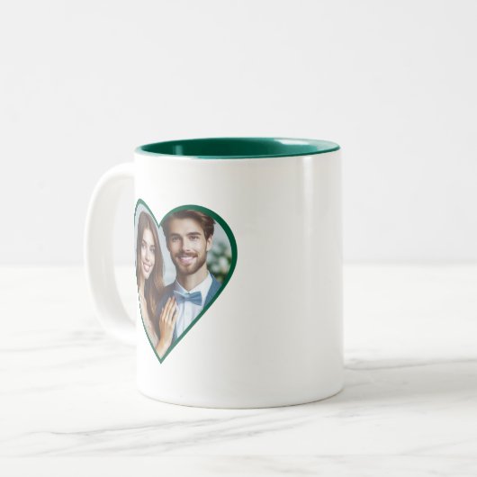 Gepersonaliseerde Jubileum Custom Photo Heart Mok (Voorkant links)