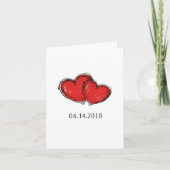 Gepersonaliseerde Jubileum Kaart met Red Hearts Da (Voorkant)