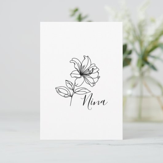 Gepersonaliseerde juni Honeysuckle Geboorte Bloem Bedankkaart (Staand voorkant)