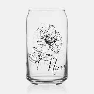 Gepersonaliseerde juni Honeysuckle Geboorte Bloem  Blikvorm Glas