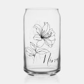 Gepersonaliseerde juni Honeysuckle Geboorte Bloem Blikvorm Glas (Achterkant)