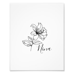 Gepersonaliseerde juni Honeysuckle Geboorte Bloem Foto Afdruk