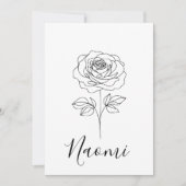 Gepersonaliseerde juni Roos Geboortebloem Cadeau v Kaart (Voorkant)