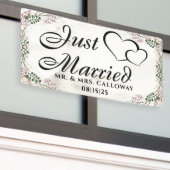 Gepersonaliseerde Just Married Car Banner (Buitenkant Gebouw)