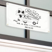 Gepersonaliseerde Just Married Car Banner (Buitenkant Gebouw)