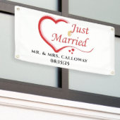 Gepersonaliseerde Just Married Car Banner (Buitenkant Gebouw)