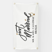 Gepersonaliseerde Just Married Car Banner (Verticaal)