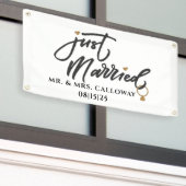 Gepersonaliseerde Just Married Car Banner (Buitenkant Gebouw)