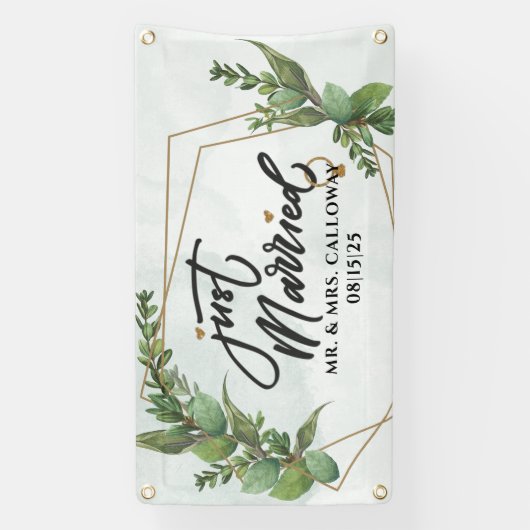 Gepersonaliseerde Just Married Car Banner (Verticaal)