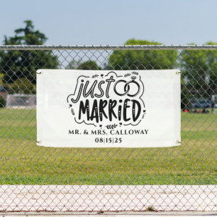 Gepersonaliseerde Just Married Car Banner