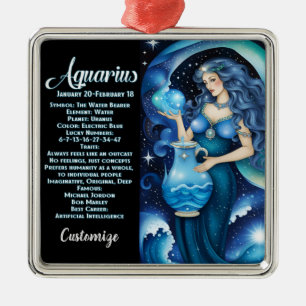 Gepersonaliseerde juweel Galaxy Zodiac Aquarius Metalen Ornament