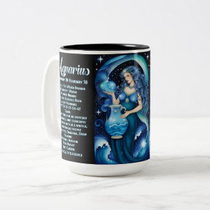Gepersonaliseerde juweel Galaxy Zodiac Aquarius Tweekleurige Koffiemok
