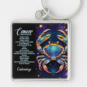Gepersonaliseerde Juweel Galaxy Zodiac Cancer Sleutelhanger