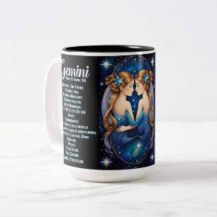 Gepersonaliseerde juweel Galaxy Zodiac Gemini Tweekleurige Koffiemok