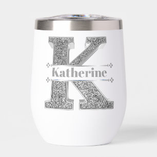 Gepersonaliseerde K Initiaal Silver Monogram Jouw