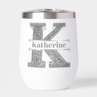 Gepersonaliseerde K Initiaal Silver Monogram Jouw