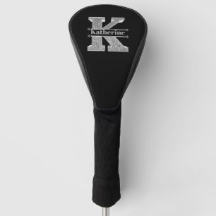 Gepersonaliseerde K Initiaal Silver Monogram Jouw  Golfheadcover