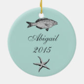 Gepersonaliseerde Kaapverdië New Jersey Seashore R Keramisch Ornament (Achterkant)