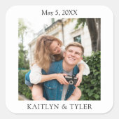 Gepersonaliseerde kaars bruiloft gunst Dank Custom Vierkante Sticker (Voorkant)