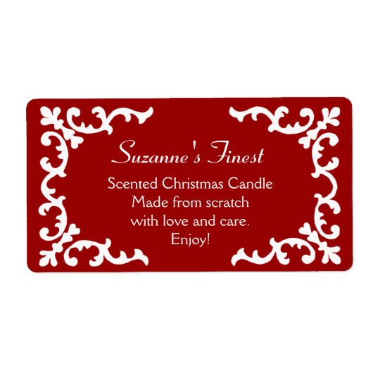 Gepersonaliseerde Kaars of Canning Jar Red Label (Voorkant)