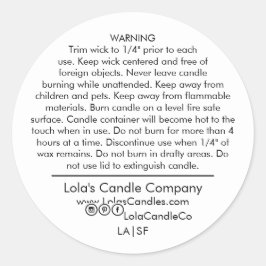 GEPERSONALISEERDE KAARSWAARSCHUWINGSLABEL STICKER