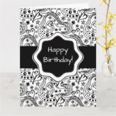 Gepersonaliseerde Kaart Harten Doodle met Inner Ve (Gele Bloem)