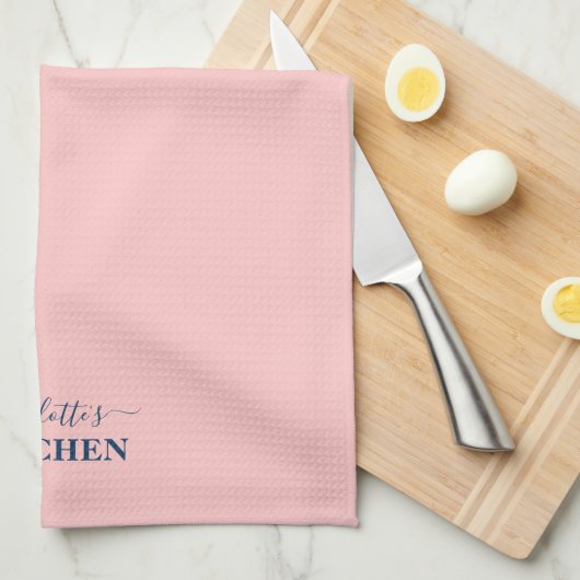 Gepersonaliseerde kalligrafie bewerkbare kleuren theedoek (Quarter Fold)