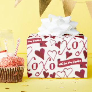 Gepersonaliseerde kalligrafie Boho Valentijnsdag X Cadeaupapier