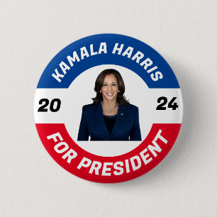 Gepersonaliseerde kamala hariss voor president 202 ronde button 5,7 cm