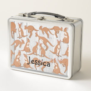 Gepersonaliseerde Kangoeroe metalen lunchbox