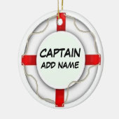 Gepersonaliseerde kapitein keramisch ornament (Links)