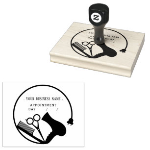 Gepersonaliseerde kapper ronde rubberstempel