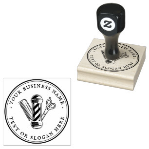 Gepersonaliseerde kapper ronde rubberstempel