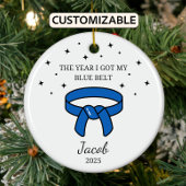 Gepersonaliseerde Karate Blue Belt, Taekwondo Outf Keramisch Ornament
