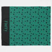 Gepersonaliseerde kat deken poten naam bos groen (Voorkant (Horizontaal))