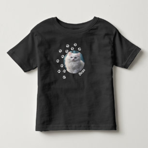 Gepersonaliseerde kat foto en naam peuter T-shirt
