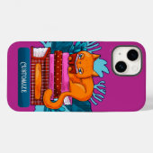 Gepersonaliseerde kat goedgekeurde boeken Roze Case-Mate iPhone Case (Achterkant (horizontaal))