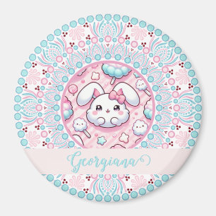 Gepersonaliseerde katoenen Snoep Kawaii Bunny Dot Magneet