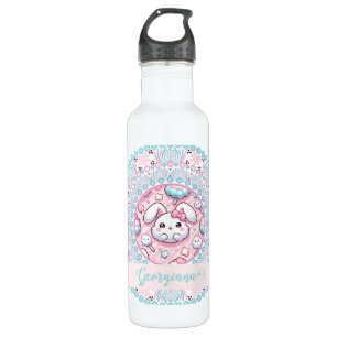 Gepersonaliseerde katoenen Snoep Kawaii Bunny Dot  Waterfles