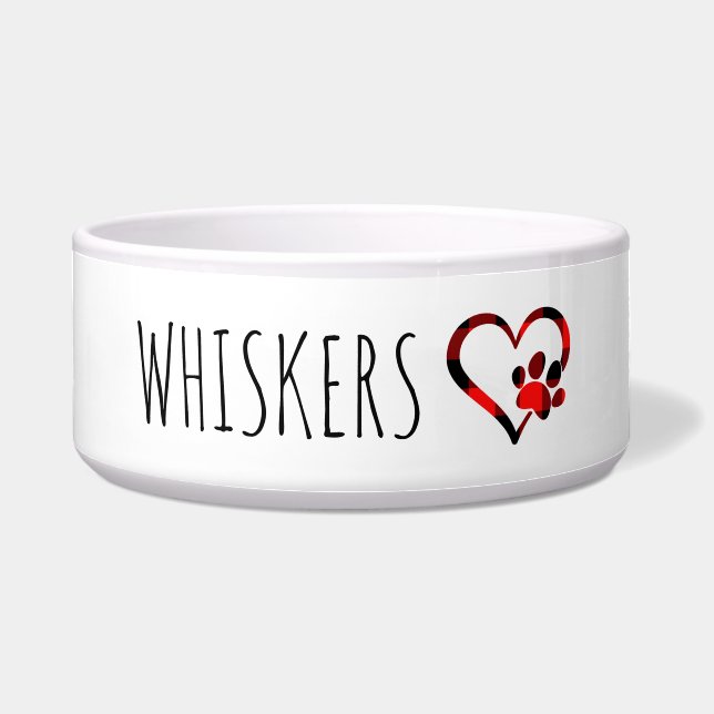 Gepersonaliseerde kattenbak met naam voerbakje (Voorkant)