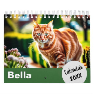 Gepersonaliseerde kattenfoto's per jaar Creëer uw  Kalender