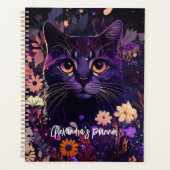 Gepersonaliseerde kattenplanner met Paarse kat Planner (Voorkant)