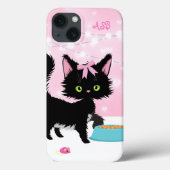 Gepersonaliseerde katteroze en witte keuken Case-Mate iPhone case (Achterkant)