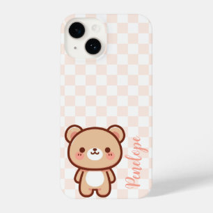 Gepersonaliseerde kawaii beer telefoonhoes iPhone 14 hoesje