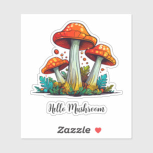 Gepersonaliseerde Kawaii Hand getrokken Paddenstoe Sticker