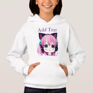 Gepersonaliseerde Kawaii Meisje met Hoofdtelefoon