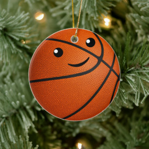gepersonaliseerde kawaii meisjes basketbal keramisch ornament